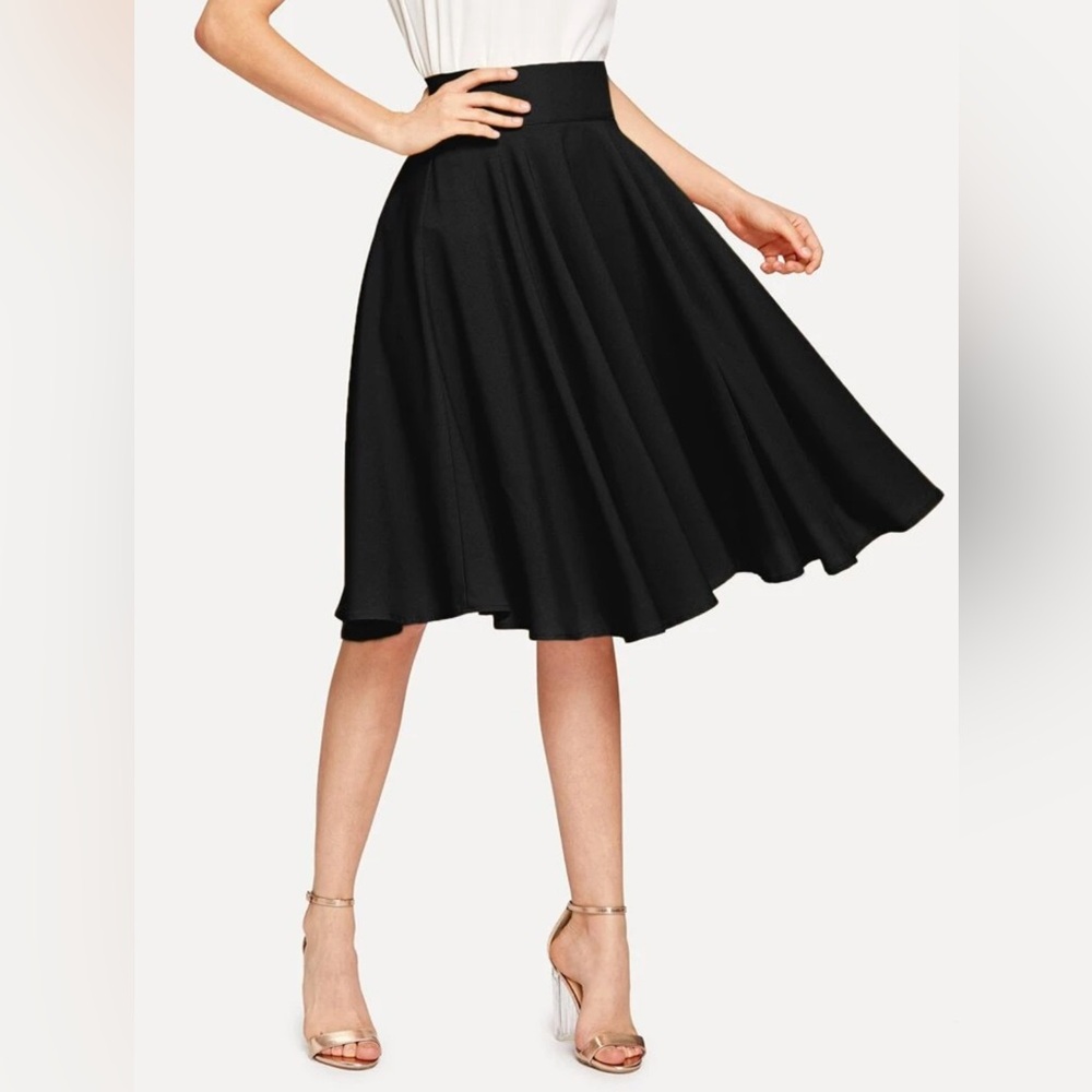 Elegant Black A-Line Skirt